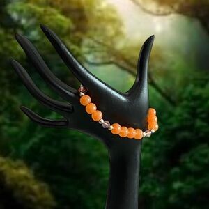 Elegant Orange Beaded Bracelet